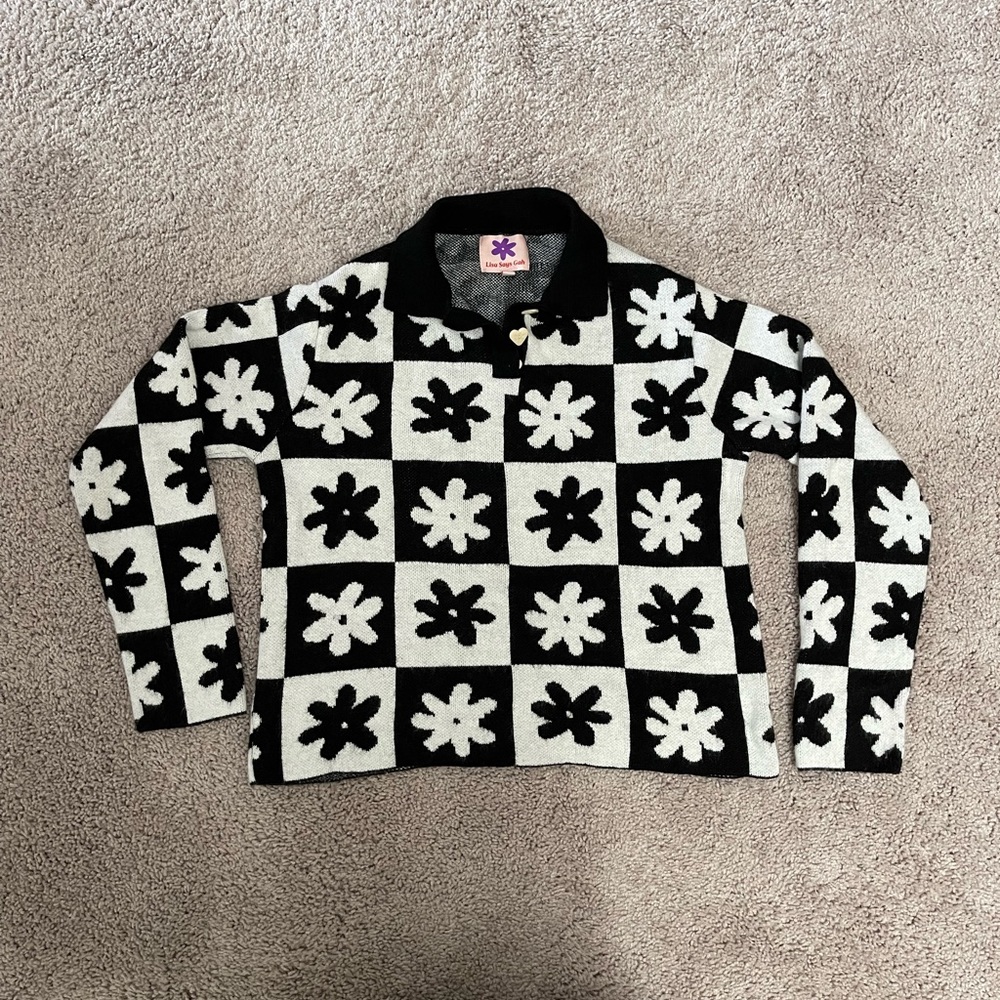 Lisa says gah paisley polo long sleeve top